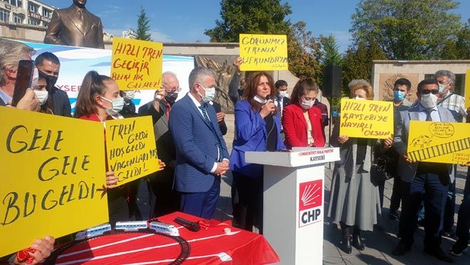 CHP KAYSERİ’DEN OYUNCAK TRENLİ PROTESTO