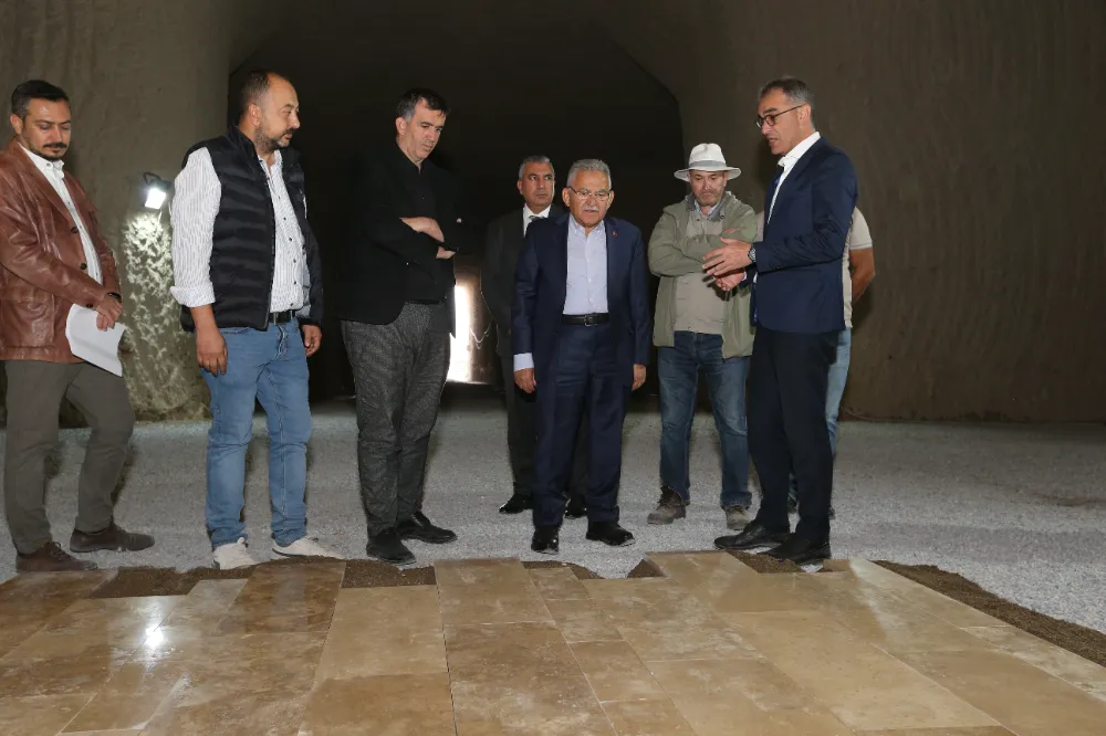 Başkan Büyükkılıç, Türkiye’nin en büyük kayadan oyma müzesinde incelemelerde bulundu