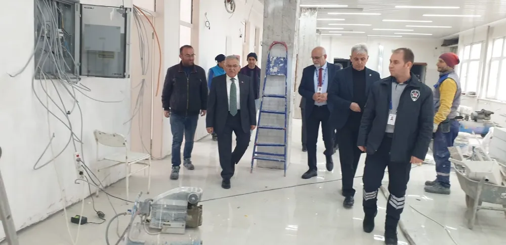 Başkan Büyükkılıç ERÜ Hastanesi yenileme çalışmalarını inceledi