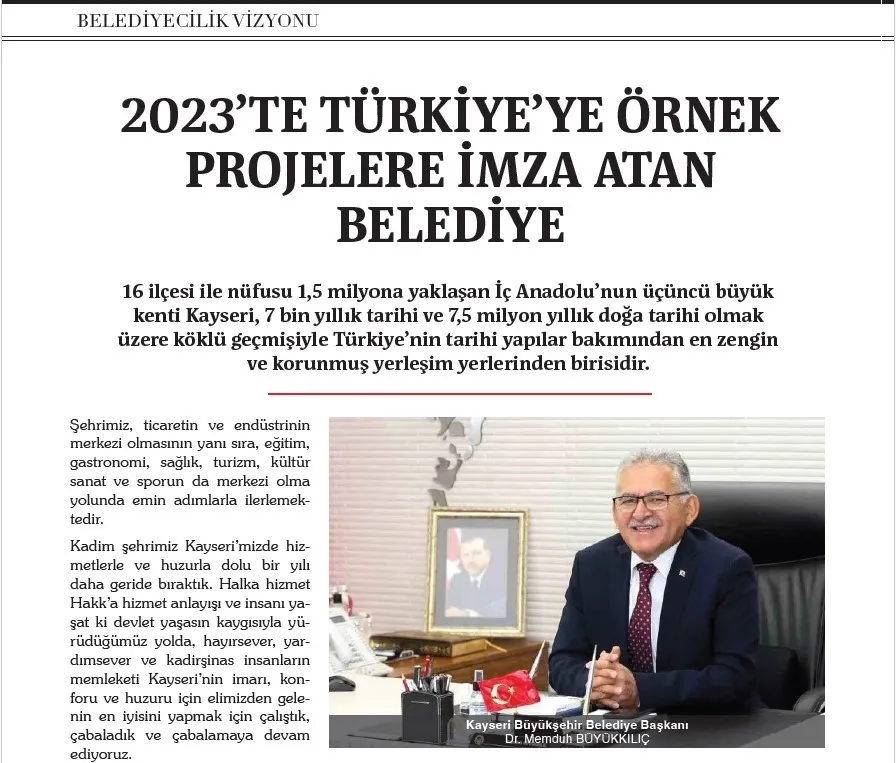 Kayseri Büyükşehir, TBB Dergisi