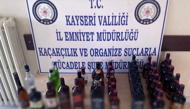 35 ŞİŞE KAÇAK İÇKİ VE