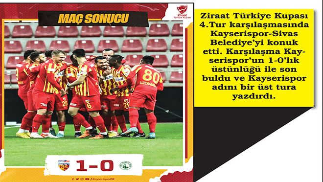 Kayserispor Tek Golle Turladı