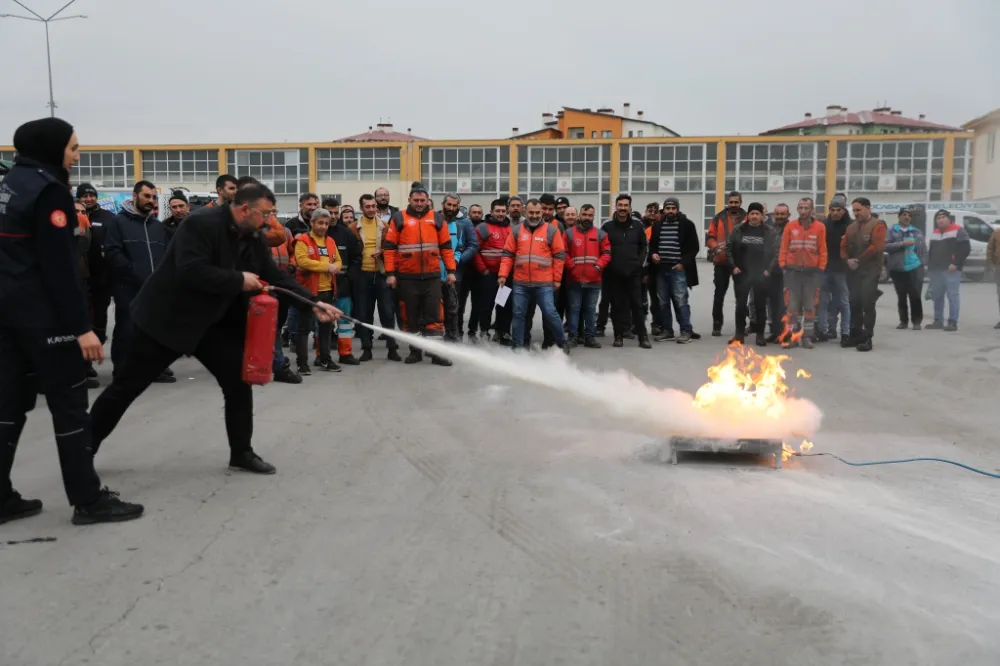 Kocasinan Belediyesi personeli yangın tatbikatı yaptı