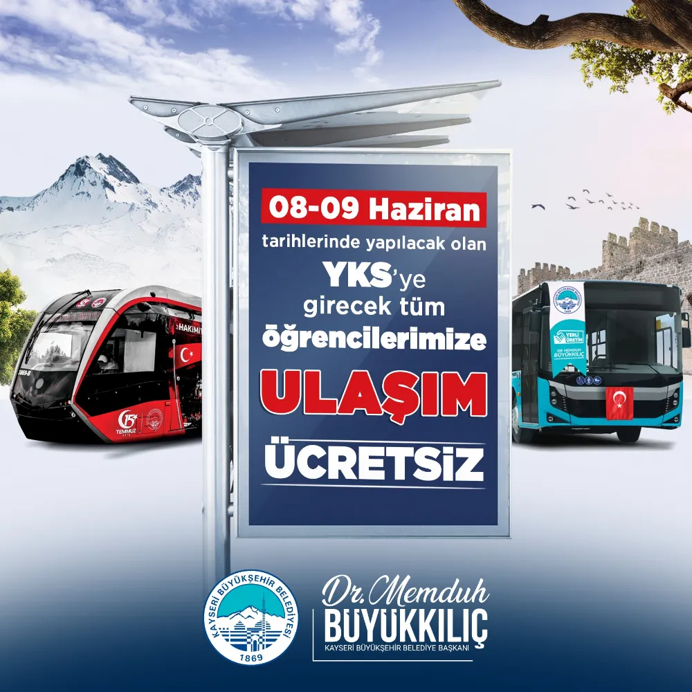 YKS öğrencilerine ücretsiz ulaşım