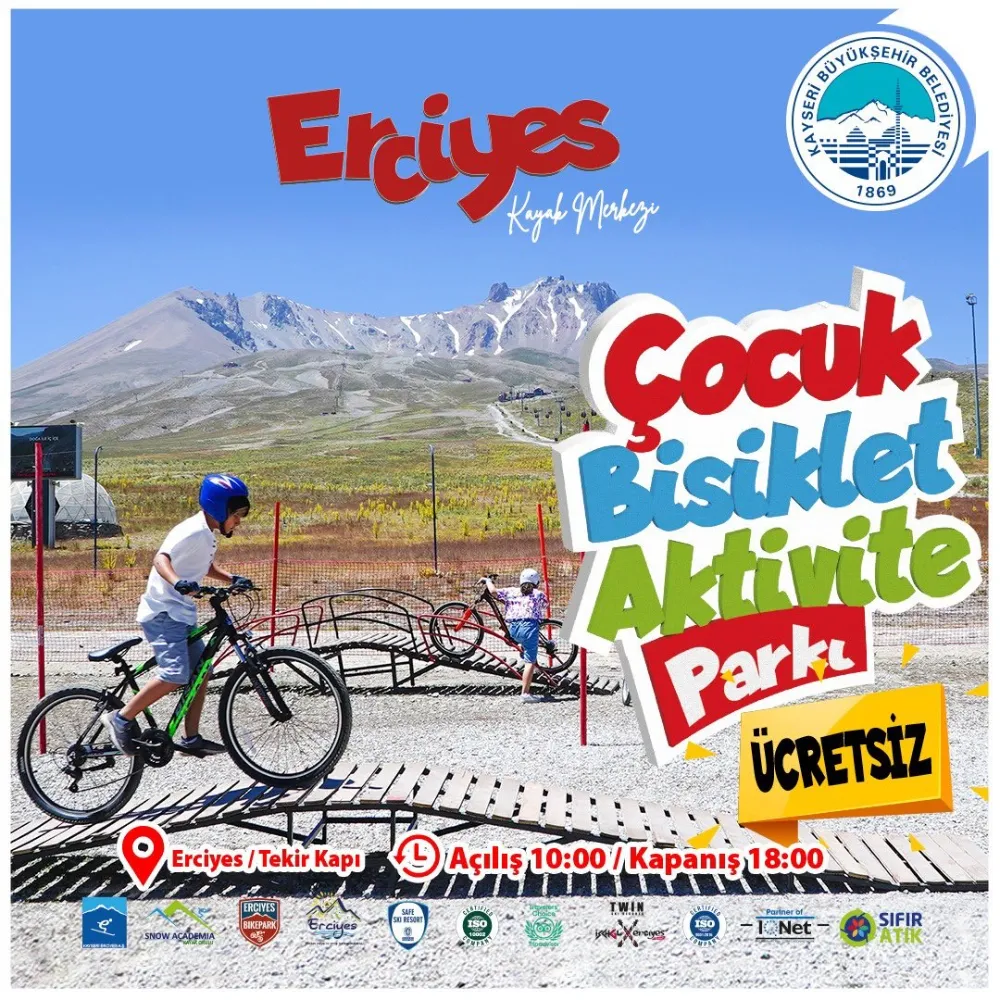 Erciyes’te çocuk bisiklet ve aktivite parkı sezonunu açıldı