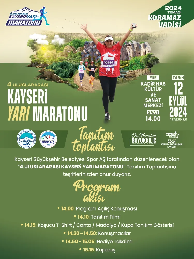 4’üncü Uluslararası Kayseri Yarı Maratonu, lansman ile tanıtılacak