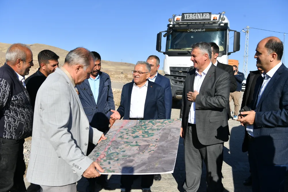 Başkan Büyükkılıç, yol yapım çalışmalarını inceledi