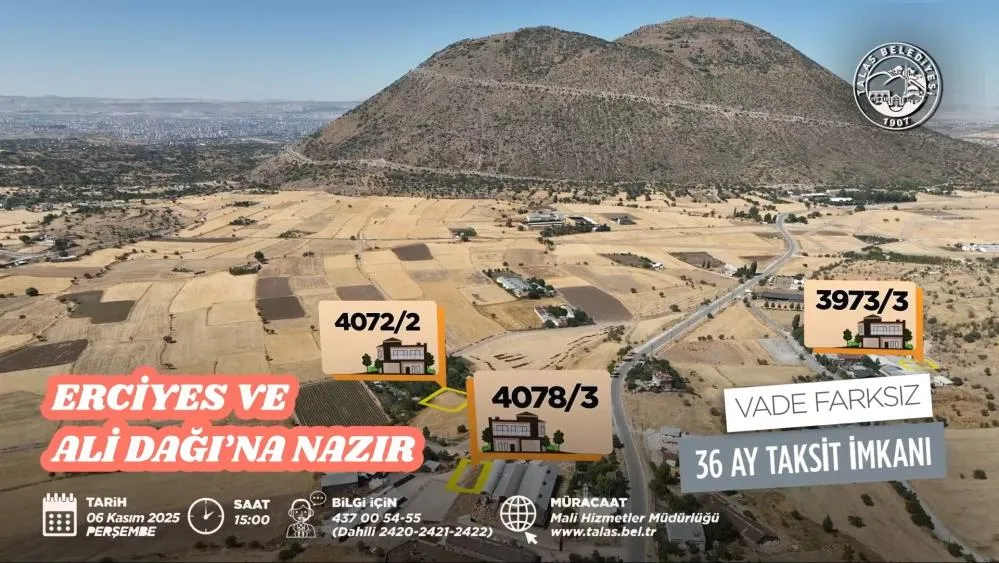 Talas Belediyesi’nden gözde lokasyonlarda villa parseli fırsatı