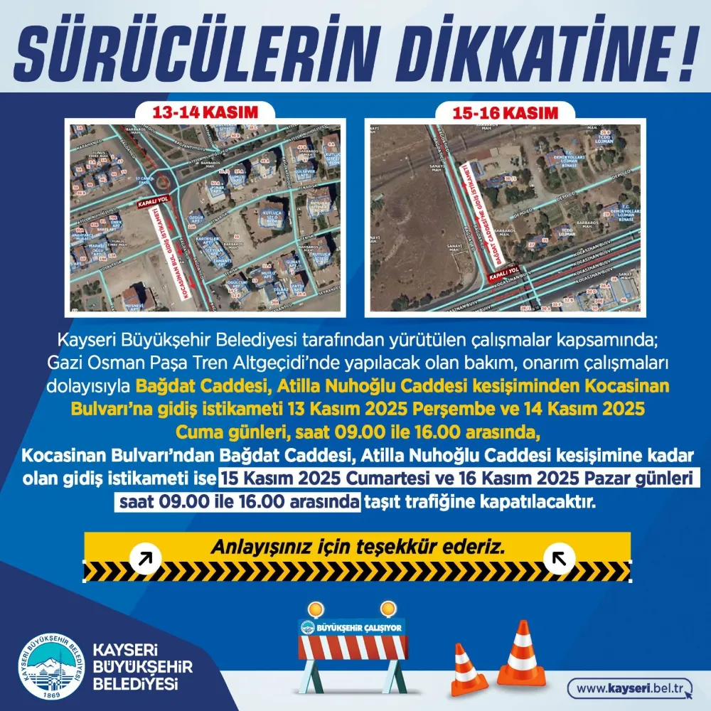 Büyükşehir Belediyesinden sürücülere uyarı!