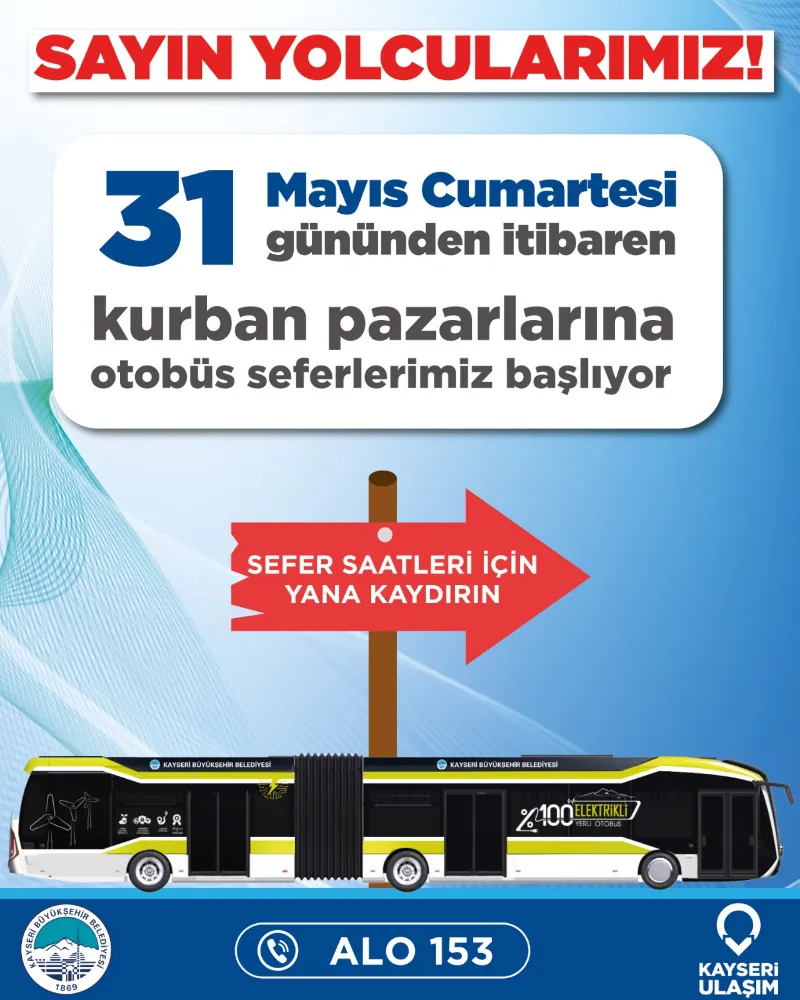 Kurban pazarlarına özel otobüs seferleri düzenlenecek