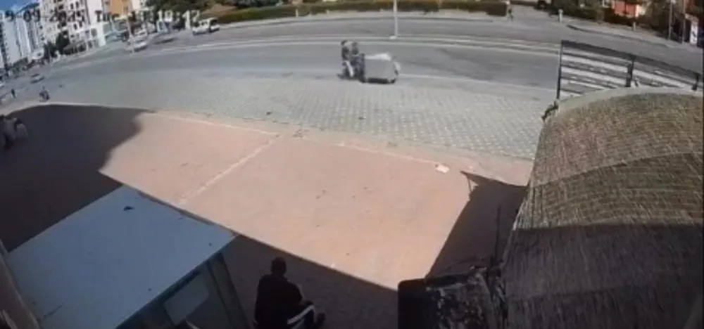 Kayseri’de kahkahaya boğan kaza!