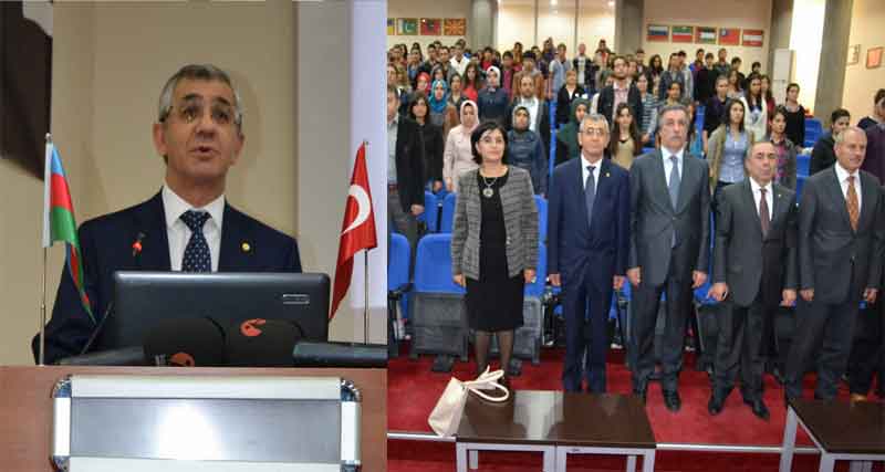 AZERİ REKTÖRDEN ERCİYESLİ ÖĞRENCİLERE KONFERANS